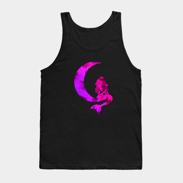 Purple Crescent Moon and Mermaid Tank Top by ZeichenbloQ